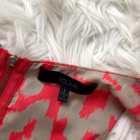 { Eclair } Nordstrom Geometric Orange Tunic Blouse - Picture 2 of 4